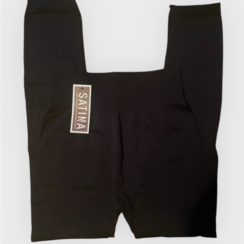 NWT Sarina Women’s Black Leggings With Tummy Control And Compression Waistband